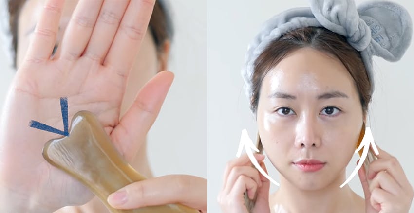 自己每天简单脸部刮痧手法视频截图教程,3分钟刮完让脸又小又亮